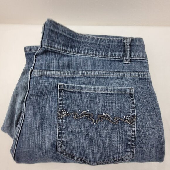 Riders by Lee Jeans Women's 18W Long Blue 5 Pocket Mid Rise Boot Cut Stretch - Picture 15 of 15